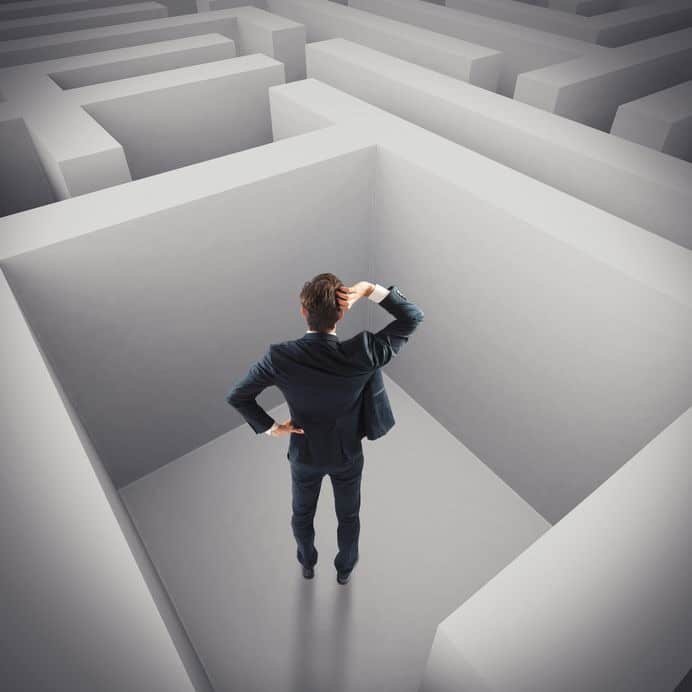 Businessman lost in a maze How to market to government during social distancing