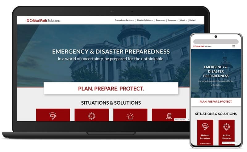 Critical Path Website Portfolio Mockup 2021-800 Critical Path Website Design and Digital Marketing for Government Contractors