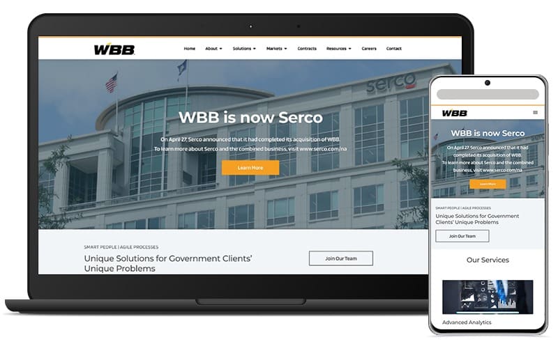 WBB Website Portfolio Mockup 2021-800 WBB Website Design for Government Contractors