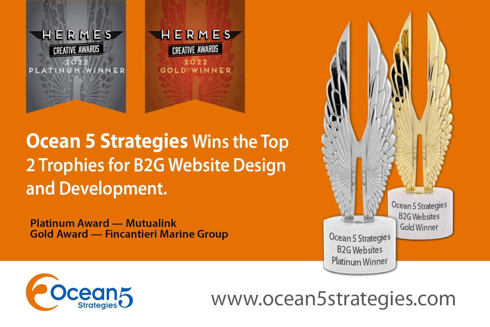 Best Government Contractor website design and development company Hermes Awards 2022