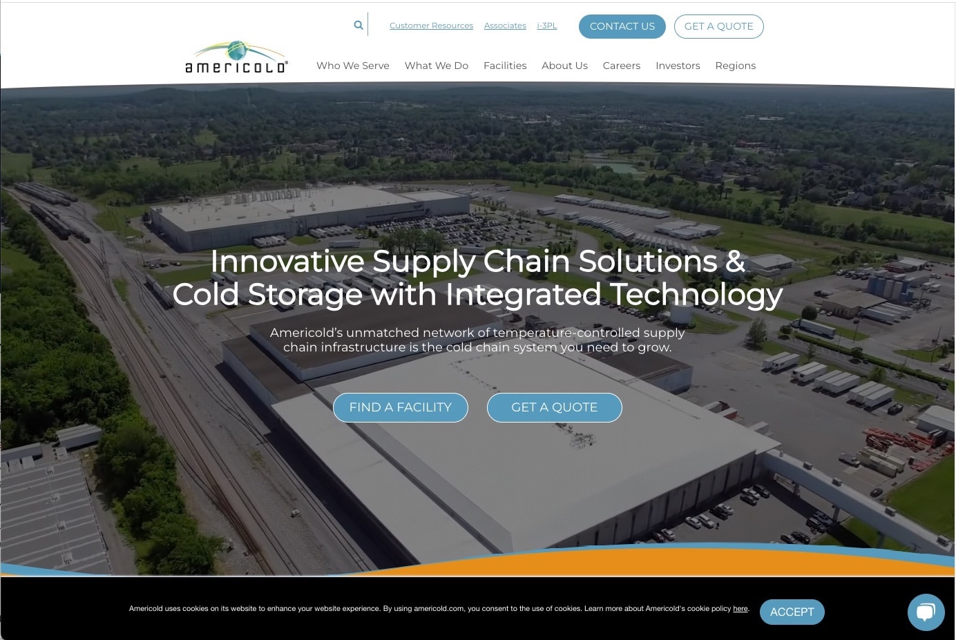 Americold-Home-Capture Best marketing companies for logistics and cold storage industry Americold