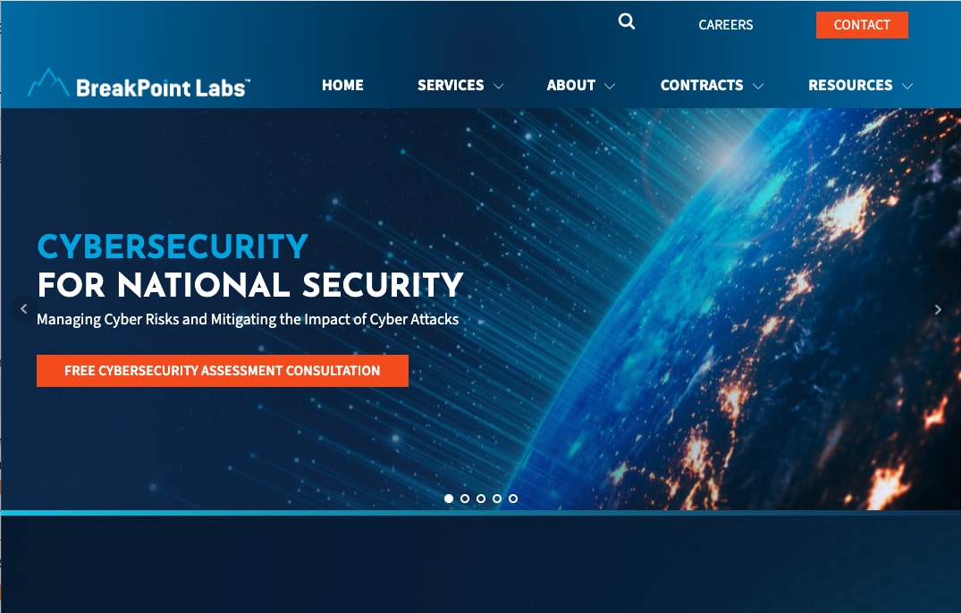 Screenshot Website design and development for government contractors content development for government contractors portfolio.