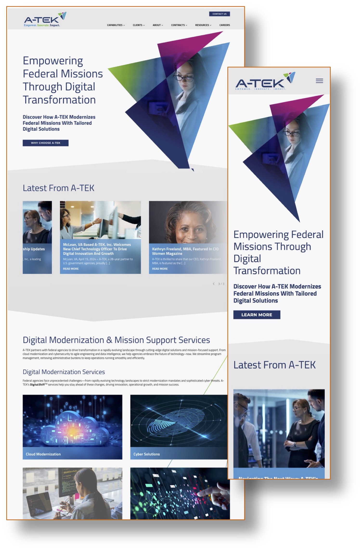 Website design and development company for government contractors and cybersecurity marketing