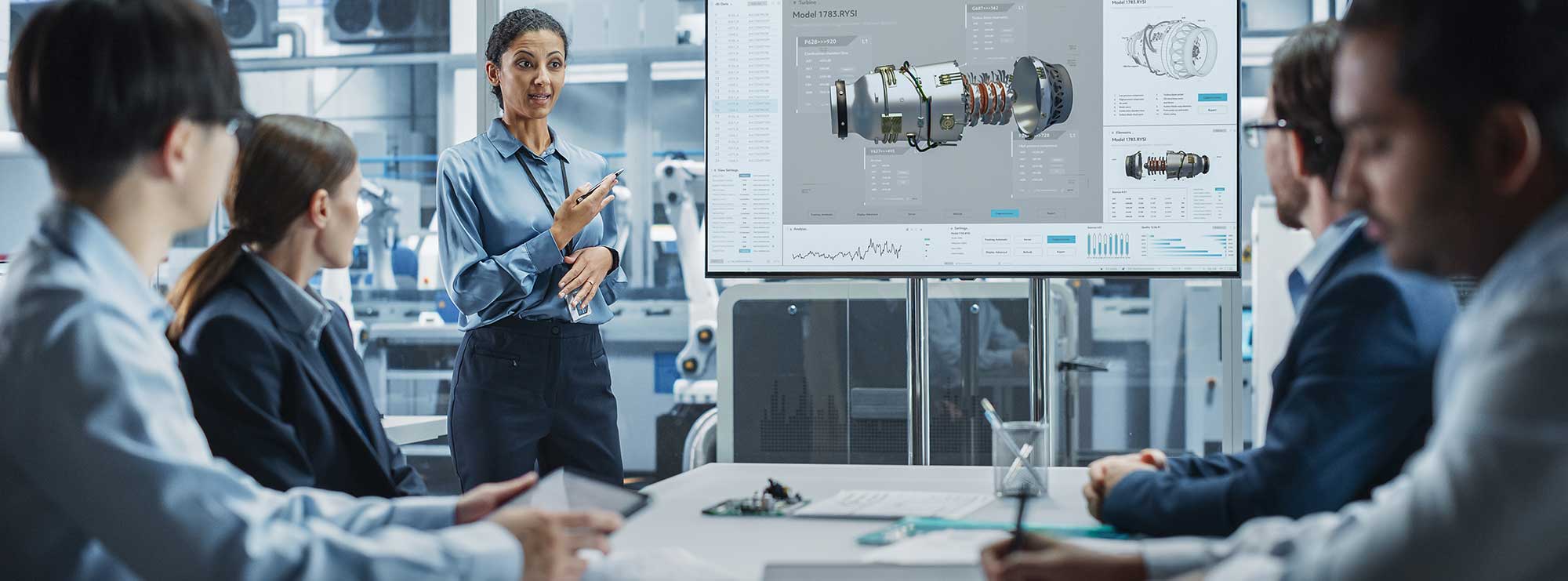 Business people giving high-five and smiling-2000 Electronics-Factory-Office-Meeting-marketing for manufacturing companies